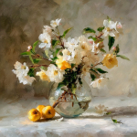 Tr&uuml;kitud pilt raamiga 70x70 cm Apple Flowers - Styler