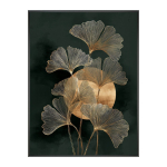 Tr&uuml;kitud pilt raamiga 60x80 cm Gold Ginkgo - Styler