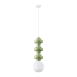 Valge/heleroheline keraamiline ripplamp klaasist varjuga, &oslash; 18 cm Clio - Nova Luce