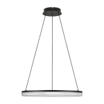 Mattmust alumiiniumist h&auml;mardatav LED-rippvalgusti akr&uuml;&uuml;lklaasist varjuga, &oslash; 60 cm Lonela - Nova Luce