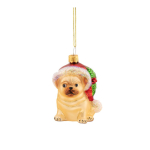 Klaasist j&otilde;uluehe, 6 cm Festive Pug &ndash; Sass & Belle