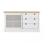 Valge puidust sahtli kapp Bruna - Marckeric