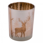 Klaasist k&uuml;&uuml;nlajalg j&otilde;ulumotiiviga kuldses v&auml;rvitoonis - Ego Dekor