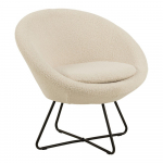 Kreemjas valge kunstvillast tugitool Center - Actona