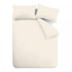 Beež/kreem pikendatud flanell-voodipesu kaheinimesevoodile 230x220 cm Stripe - Catherine Lansfield