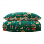 Roheline puuvillane laste voodipesu kaheinimesevoodile 200x200 cm Christmas Fairground - Belle & Boo
