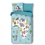 Laste puuvillane &uuml;heinimesevoodipesu Wild Life, 140 x 220 cm - Good Morning