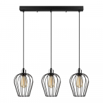 Must rippvalgusti 3 pirnile Tel Long - Opviq lights