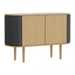 Madal kapp tamme dekoratsiooniga antratsiit-looduslikus v&auml;rvitoonis 109x75 cm Treasures - UMAGE