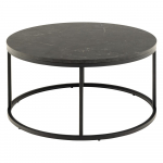Must &uuml;mmargune marmori imitatsiooniga diivanilaud &oslash; 80 cm Spiro - Actona