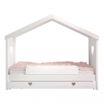 Valge majakujuline m&auml;nnipuidust lastevoodi koos lahtik&auml;iva voodi ja panipaigaga 90x200 cm AMORI - Vipack