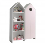 Valge-heleroosa avatud laste riidekapp 115x171,5 cm CASAMI - Vipack