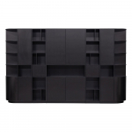 Must m&auml;nnipuidust modulaarne raamaturiiul 346x210 cm Finca - WOOOD