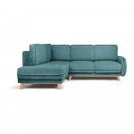 T&uuml;rkiissinine corduroy nurgas diivanvoodi (vasakpoolne nurk) Tori - Bonami Selection