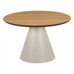 Kreem &uuml;mmargune tammespoonist diivanilaud &oslash; 65 cm Soli - Actona