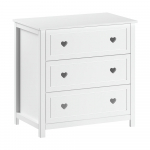 Valge laste kummut 90x89x57 cm Amori - Vipack