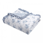 Valge-sinine voodikate 220x230 cm Lucie Floral Frill - Catherine Lansfield