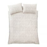 Beež sametist voodipesu kaheinimesevoodile 200x200 cm Bridgerton Regal Birds - Catherine Lansfield