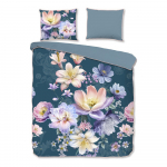 Sinine pikendatud satiin-puuvillast voodipesu kaheinimesevoodile 200x220 cm Mirery - Descanso