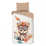 Pruun-beež puuvillane laste voodipesu &uuml;heinimesevoodile 140x200 cm Hay - Good Morning