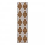 Valge k&auml;sitsi kootud džuudiseguga vaip 80x230 cm Effie Diamond - Flair Rugs