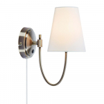 Valge/messingv&auml;rvi seinavalgusti pistikupesale Amar - Marksl&ouml;jd