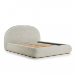 Kreem polsterdatud kaheinimesevoodi koos panipaiga ja voodip&otilde;hjaga 140x200 cm Maumere - Maison de R&ecirc;ve