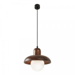 Pruun ripplamp puidust varjuga, &oslash; 25 cm Elsa - Opviq lights