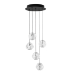 Mattmust metallist h&auml;mardatav LED-rippvalgusti akr&uuml;&uuml;lklaasist varjuga, &oslash; 30 cm Ifos - Nova Luce
