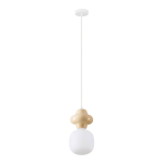Valge/kreemikas keraamiline ripplamp klaasist varjuga, &oslash; 18 cm Clio - Nova Luce
