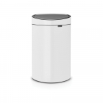 Valge puutetundlik terasest pr&uuml;gikast 40 l Touch Bin &ndash; Brabantia
