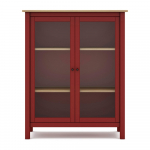 Punane/loomulik m&auml;nni vitriinkapp 90x110 cm Misti - Marckeric