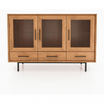 Tammepuust vitriinkapp naturaalses v&auml;rvitoonis 144x95 cm Abies - The Beds