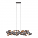 Hall-kuldne rippvalgusti klaasist varjuga Bubble - Trio Select