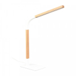 Valge-puiduv&auml;rvi dimmerdatav LED laualamp puidust varjuga (k&otilde;rgus 73,5 cm). Norris - Trio