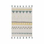 Kreem pestav k&auml;sitsi kootud puuvillane laste vaip 140x200 cm Azteca Vintage Blue - Lorena Canals