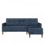 Sinine sametist nurgadiivanvoodi (muutuv nurk) Lilly - St&oslash;raa