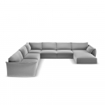 Helehall sametist nurgadiivan (vasak nurk/U-kujuline) Vanda - Mazzini Sofas