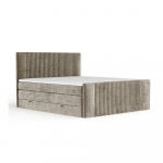 Helepruun vedruvoodi koos panipaigaga 200x200 cm Bergamo - Maison de R&ecirc;ve