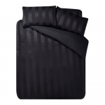 Must 3-osaline satiinist voodipesu 200x200 cm So Soft Satin Stripe - Catherine Lansfield