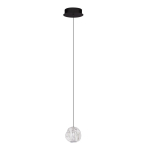 Mattmust metallist h&auml;mardatav LED-rippvalgusti akr&uuml;&uuml;lklaasist varjuga, &oslash; 10 cm Ifos - Nova Luce