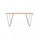 Valge t&ouml;&ouml;laud mustade jalgadega , 140 x 75 cm Flow - TemaHome