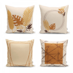 Oranžid ja beežid padjap&uuml;&uuml;rid 4 tk 43x43 cm komplektis - Minimalist Cushion Covers
