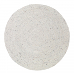 Valge k&auml;sitsi valmistatud villa ja puuvilla segu vaip , &oslash; 140 cm Neethu - Nattiot