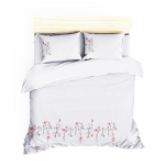 Valge puuvillane voodipesu koos voodilinaga kaheinimesevoodile Valge, 200 x 220 cm Perla - Mijolnir