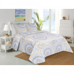 Kollane/hall voodikatte ja padjakatete komplekt 220x240 cm Mandala &ndash; My House