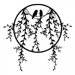 Metallist seinakaunistus 45x44 cm Lovebirds - Wallity