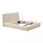 Beež pehme kaheinimesevoodi 160x200 cm Martina - Kave Home