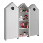 Valge-helehall avatud laste riidekapp 173x171,5 cm CASAMI - Vipack