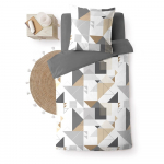 Valge-hall voodipesu &uuml;heinimesevoodile 140x200 cm Trigone - douceur d'int&eacute;rieur